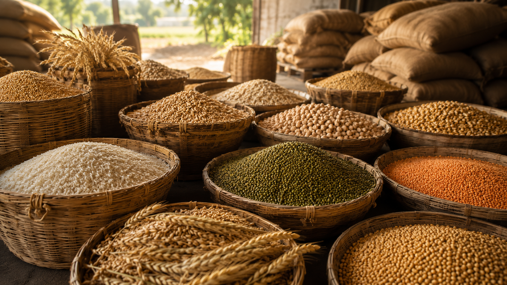 Agricultural food commodities including grains and pulses
