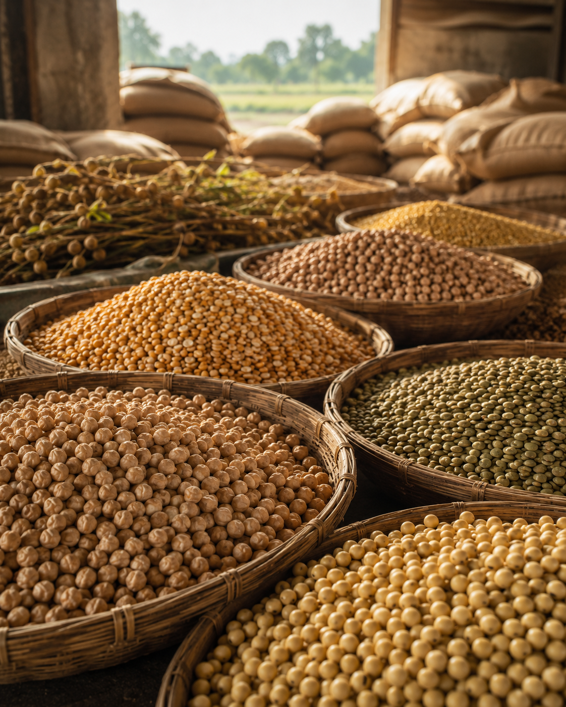 Pulses and beans including chickpeas and lentils